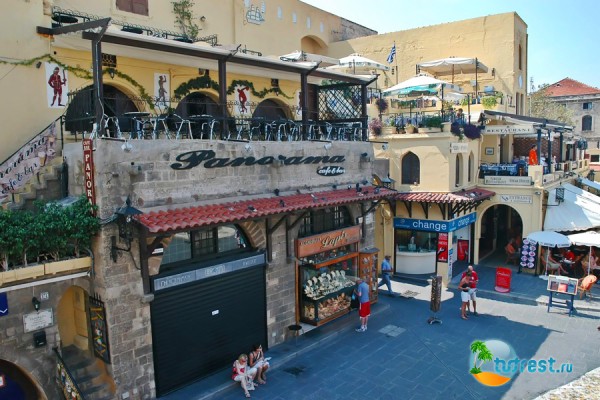 Магазины и рестораны на острове Родос, Греция